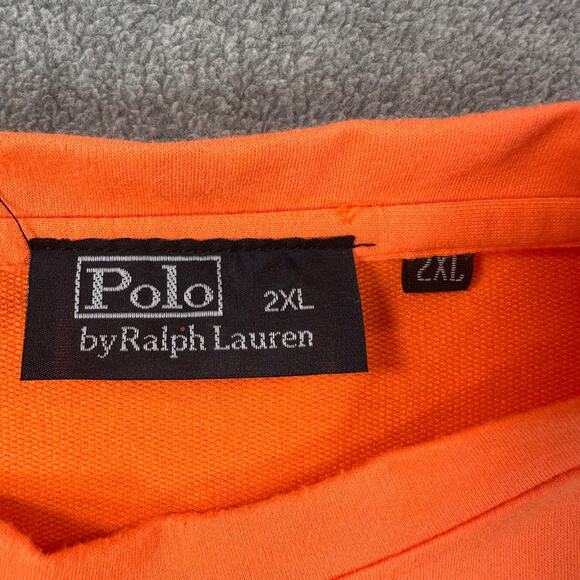 Polo Ralph Lauren Orange Crewneck Stitched Tee Shirt Men's 2XL Short Sleeve - Picture 4 of 8